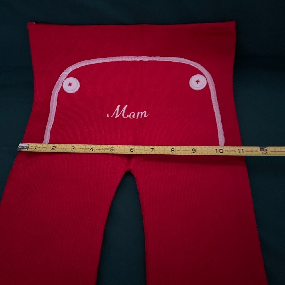 2 NWT Red Christmas Stocking one with White Fur Trim & one with MOM on - Picture 5 of 6